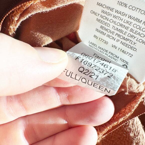 Threshold Full/Queen Terracotta Embroidered Duvet Cover - Picture 7 of 8